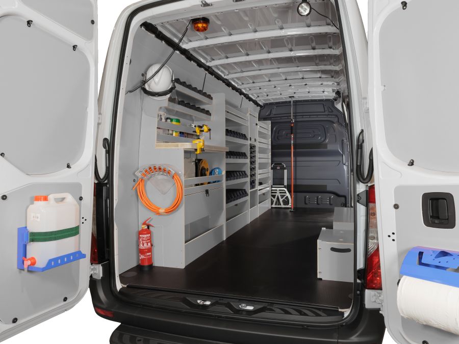 Aménagement casiers bois gris VOLKSWAGEN CRAFTER 2017