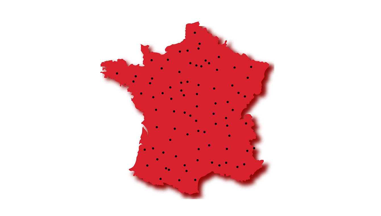 Carte du réseau de nos partenaires de pose